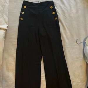 Zara wide leg gold button pants